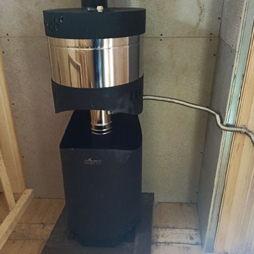 Монтаж печи для бани Grill'D Aurora TRIO (Window) с баком для воды